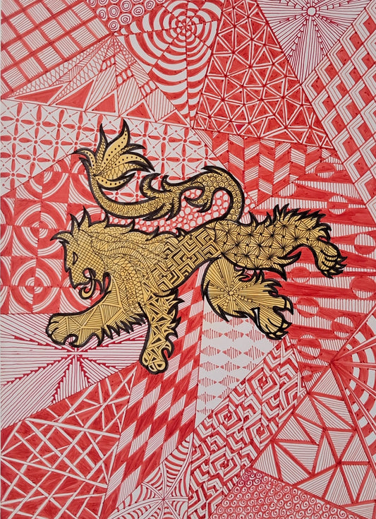 Pattern art -Photo paper with permanent marker pen's painting
