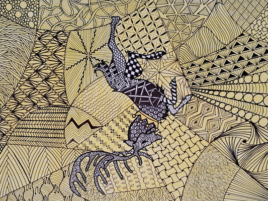 Pattern art -Photo paper with permanent marker pen's painting