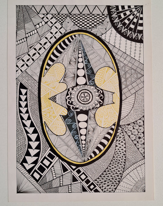 Pattern art -Photo paper with permanent marker pen's painting