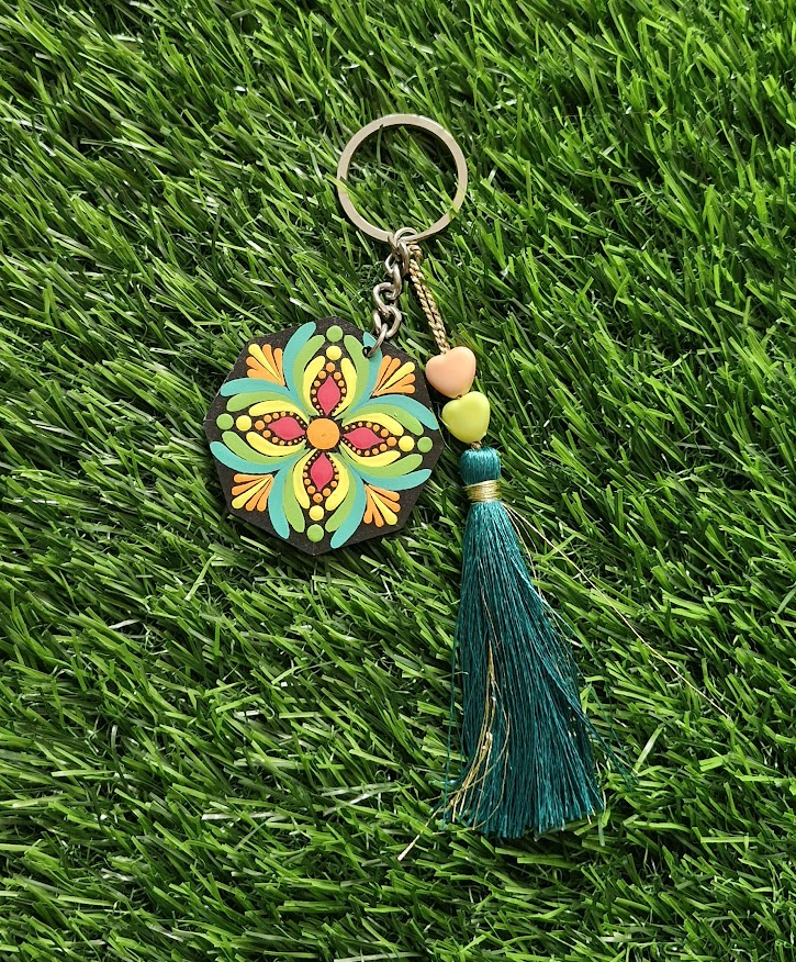 Mandala art key chain