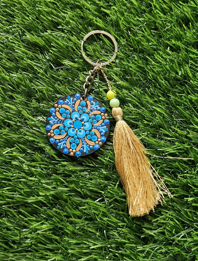 Mandala art key chain