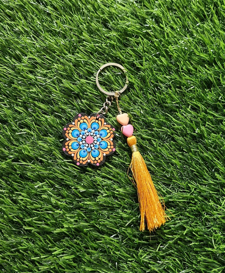 Mandala art key chain