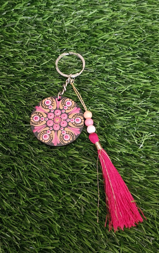 Mandala art key chain