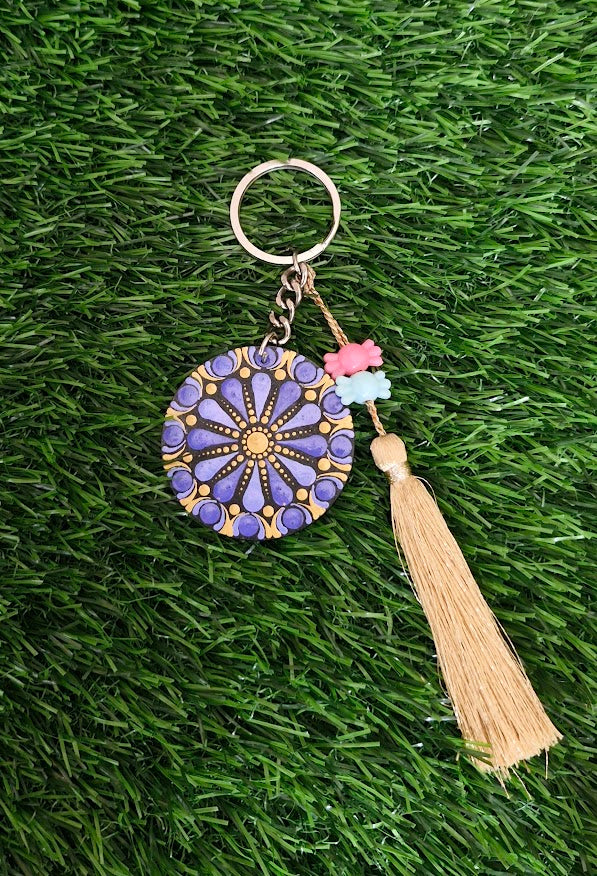Mandala art key chain