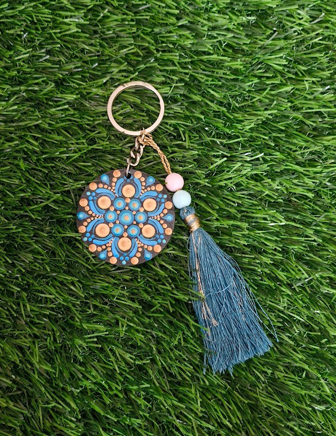 Mandala art key chain