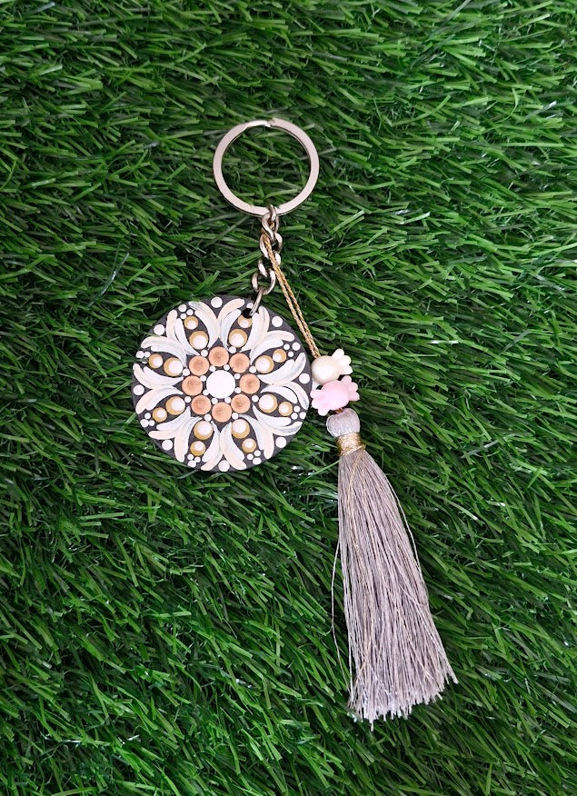 Mandala art key chain
