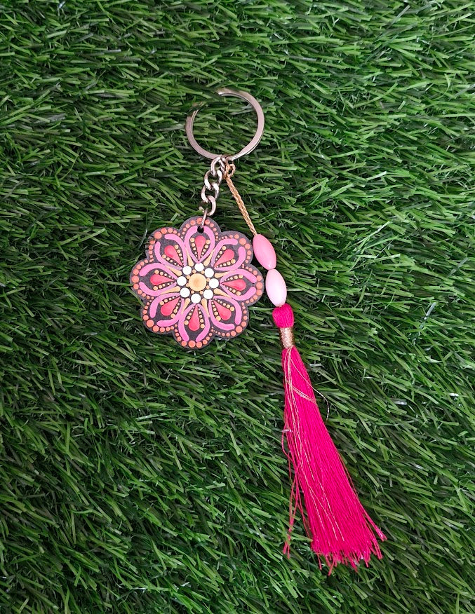 Mandala art key chain