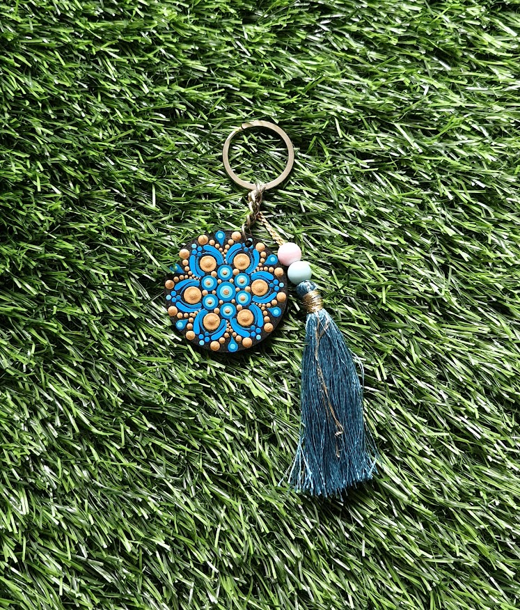 Mandala art key chain