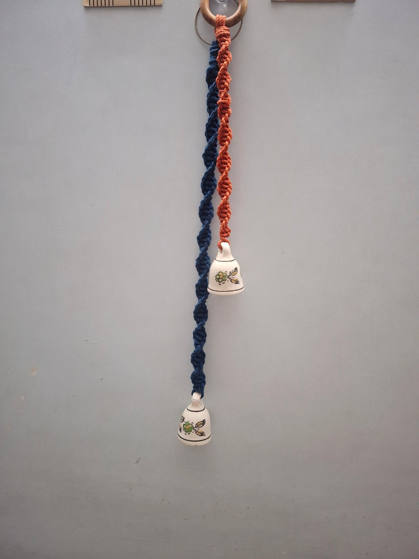 Macrame ceramic bells