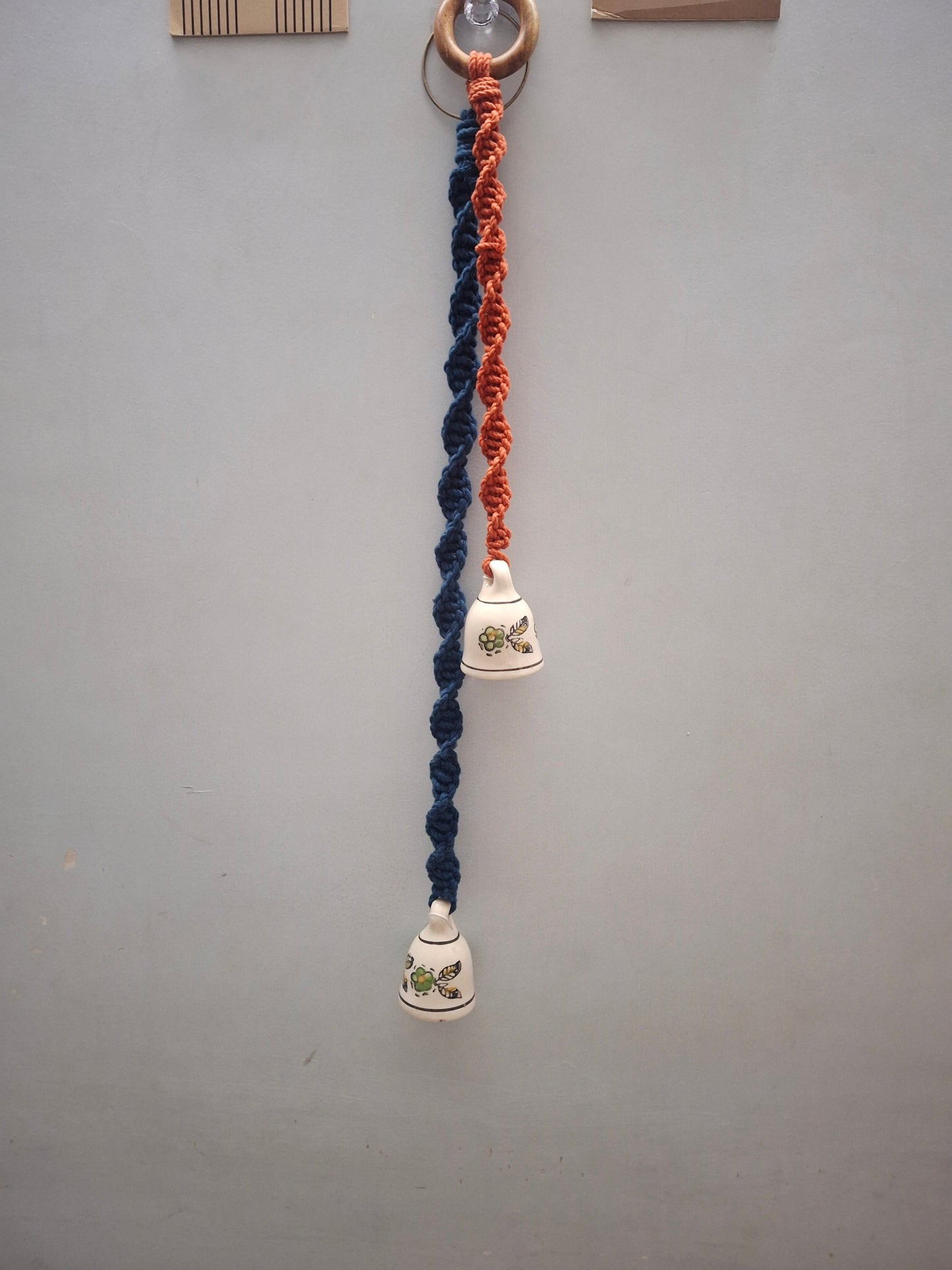 Macrame ceramic bells