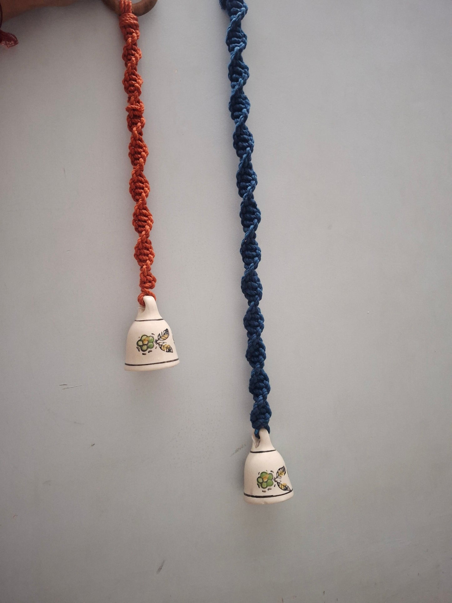 Macrame ceramic bells