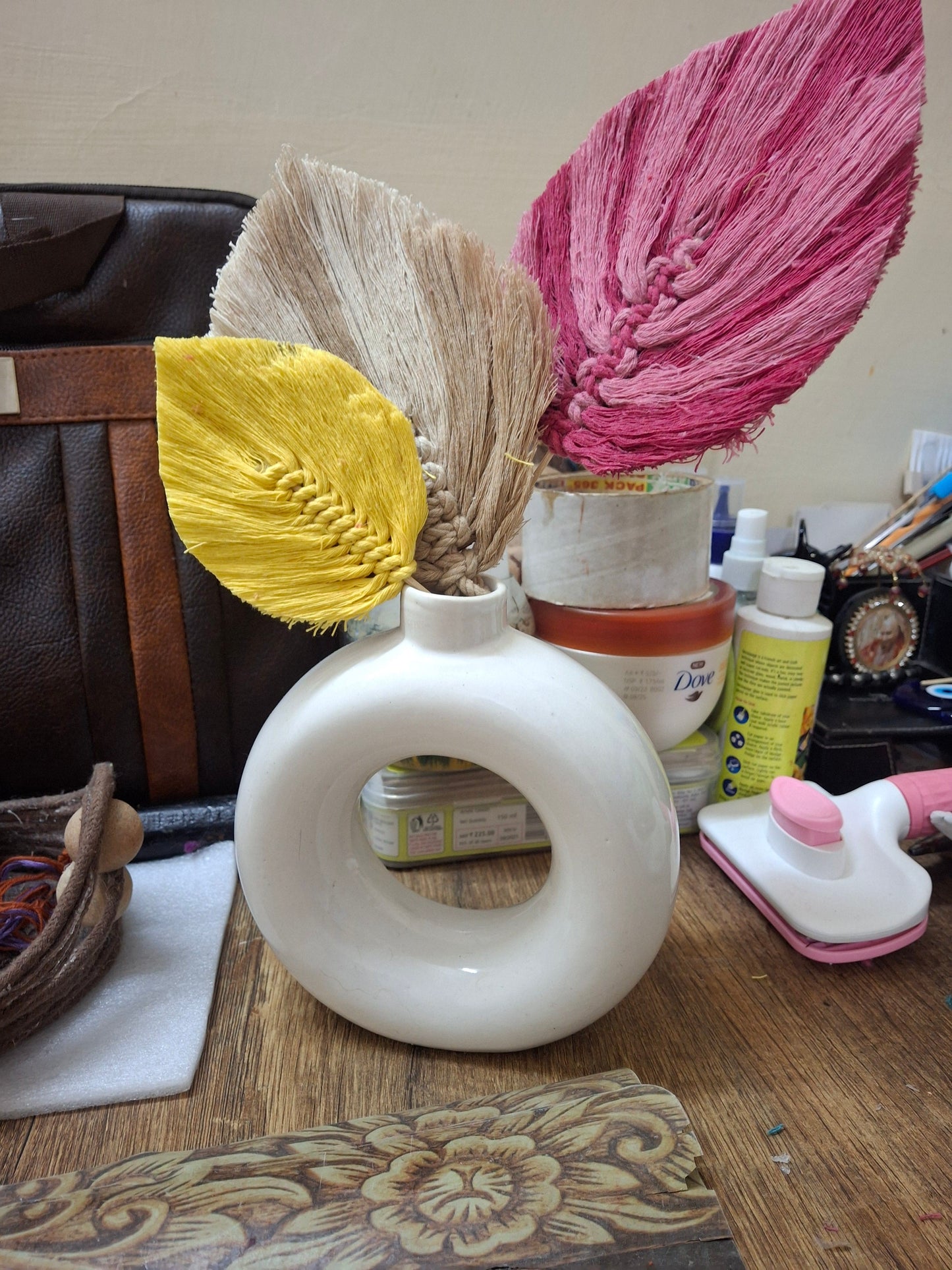 Macrame boho feathers (vase not included) - Hunar Hatti