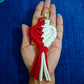 Heart keychain macrame
