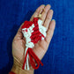 Heart keychain macrame