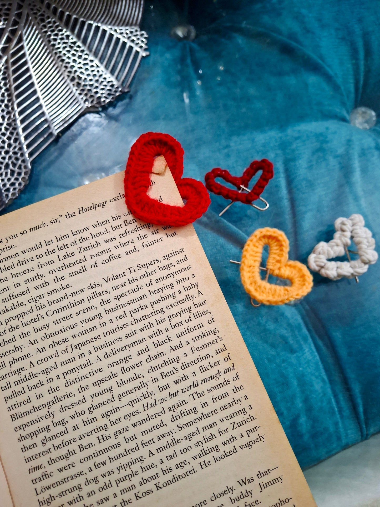 Crochet n macrame paperclip Book mark