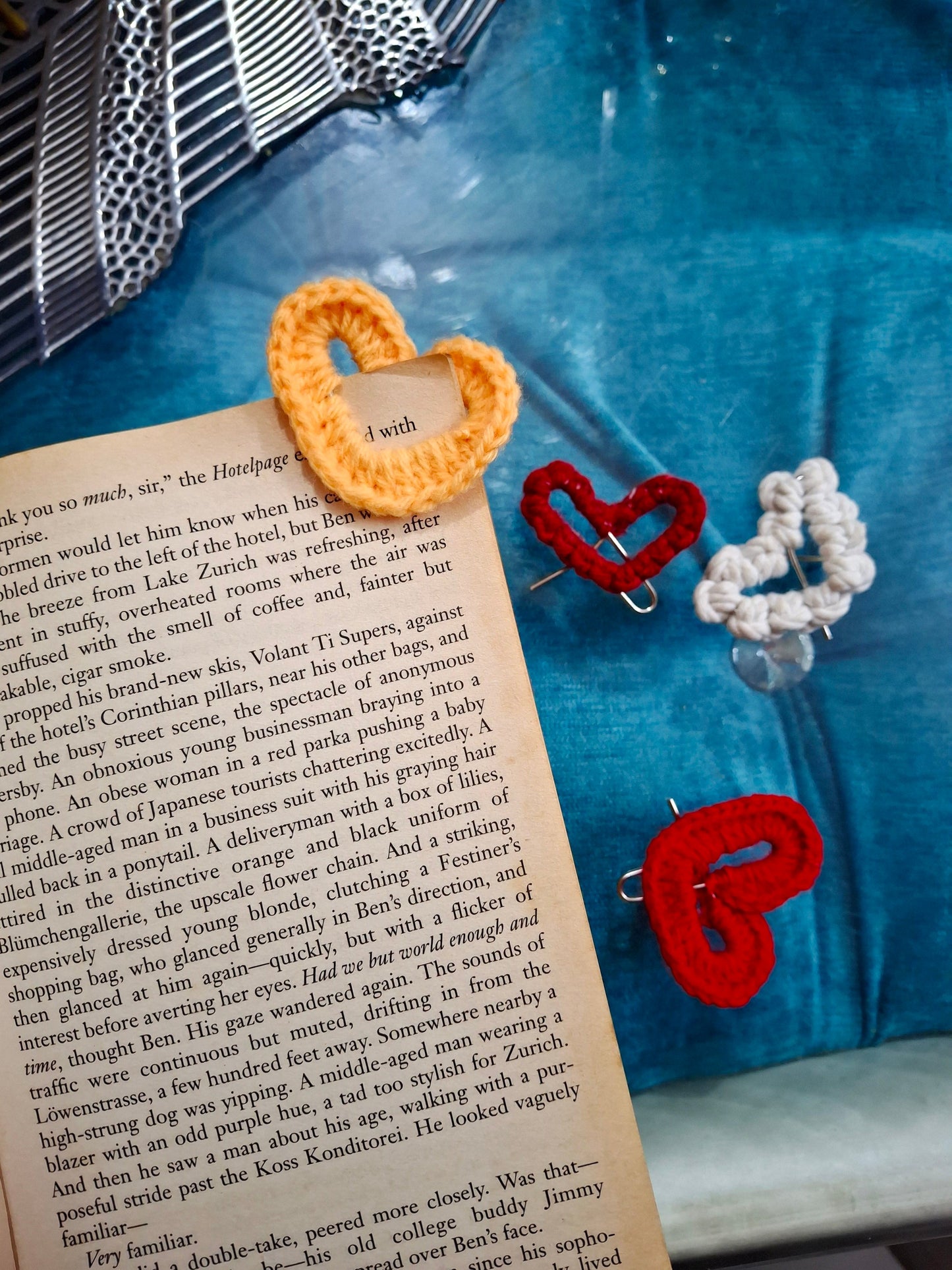 Crochet n macrame paperclip Book mark