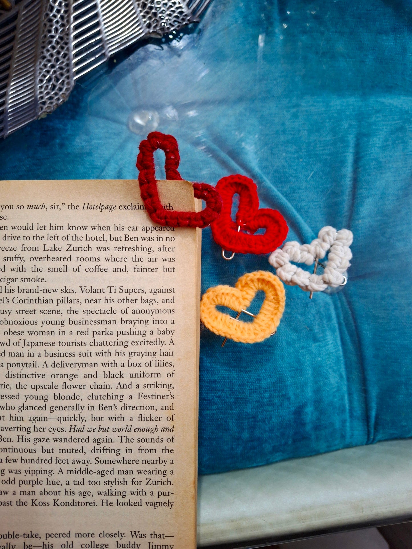Crochet n macrame paperclip Book mark