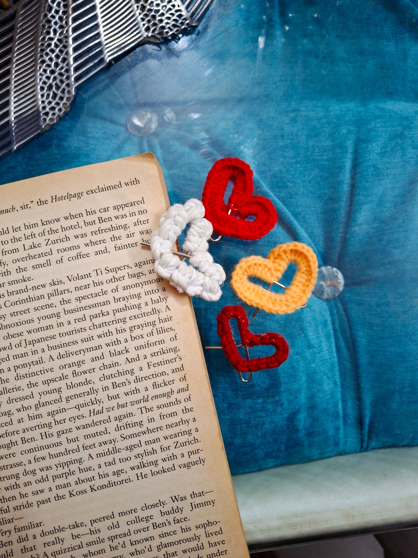 Crochet n macrame paperclip Book mark