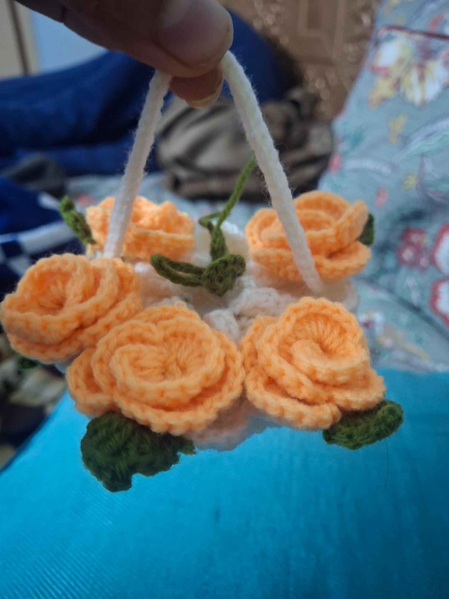 Crochet shagun basket/ gift bag/makeup case