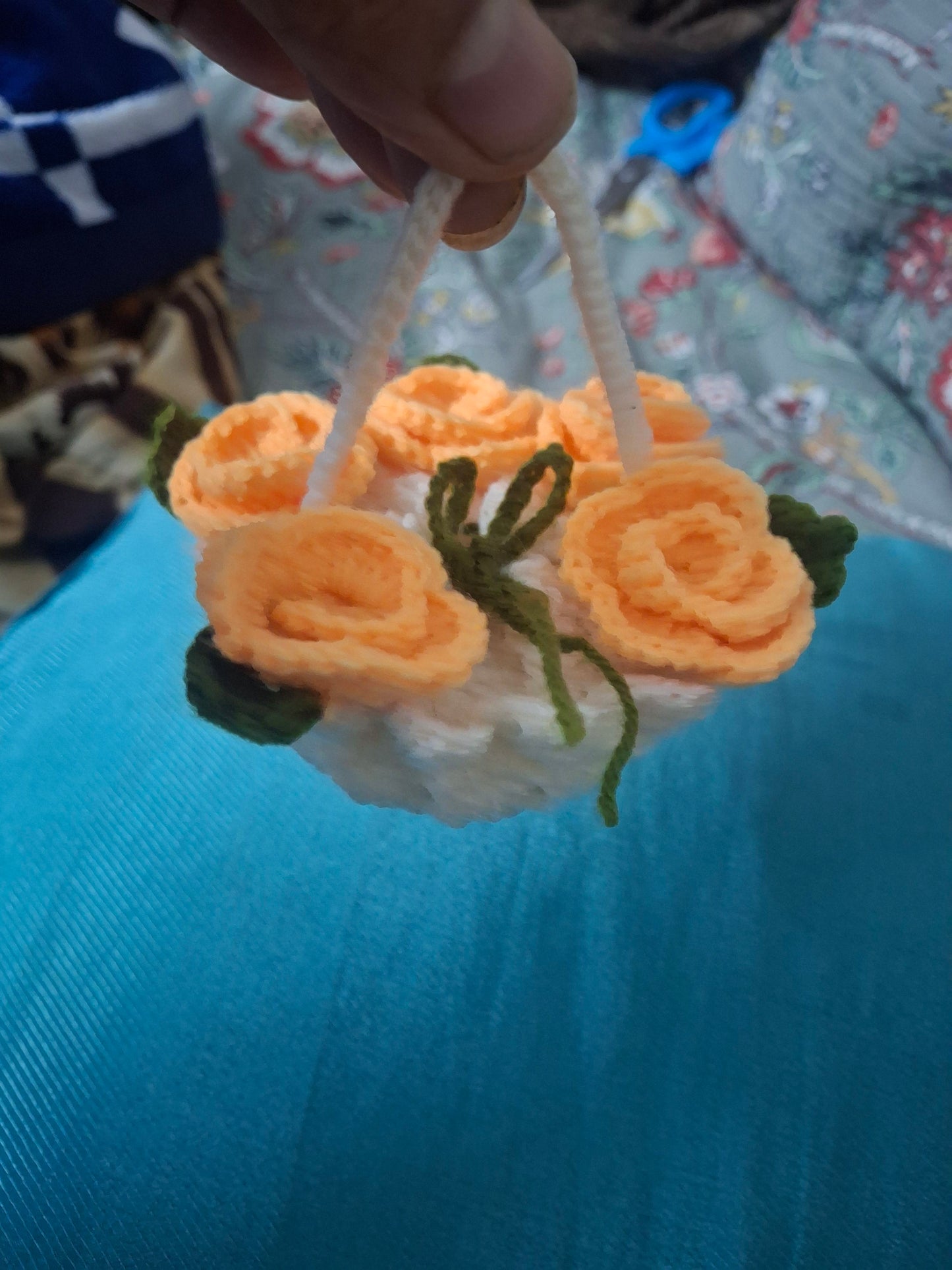 Crochet shagun basket/ gift bag/makeup case
