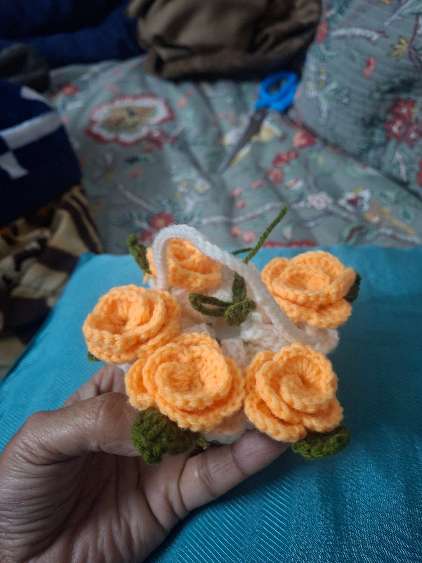 Crochet shagun basket/ gift bag/makeup case