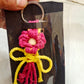 Personalised Macrame Flower Keychain Bag Charms & Backpack Keyring,Boho Knitting Keychain, Birthday/Boho Gift Idea