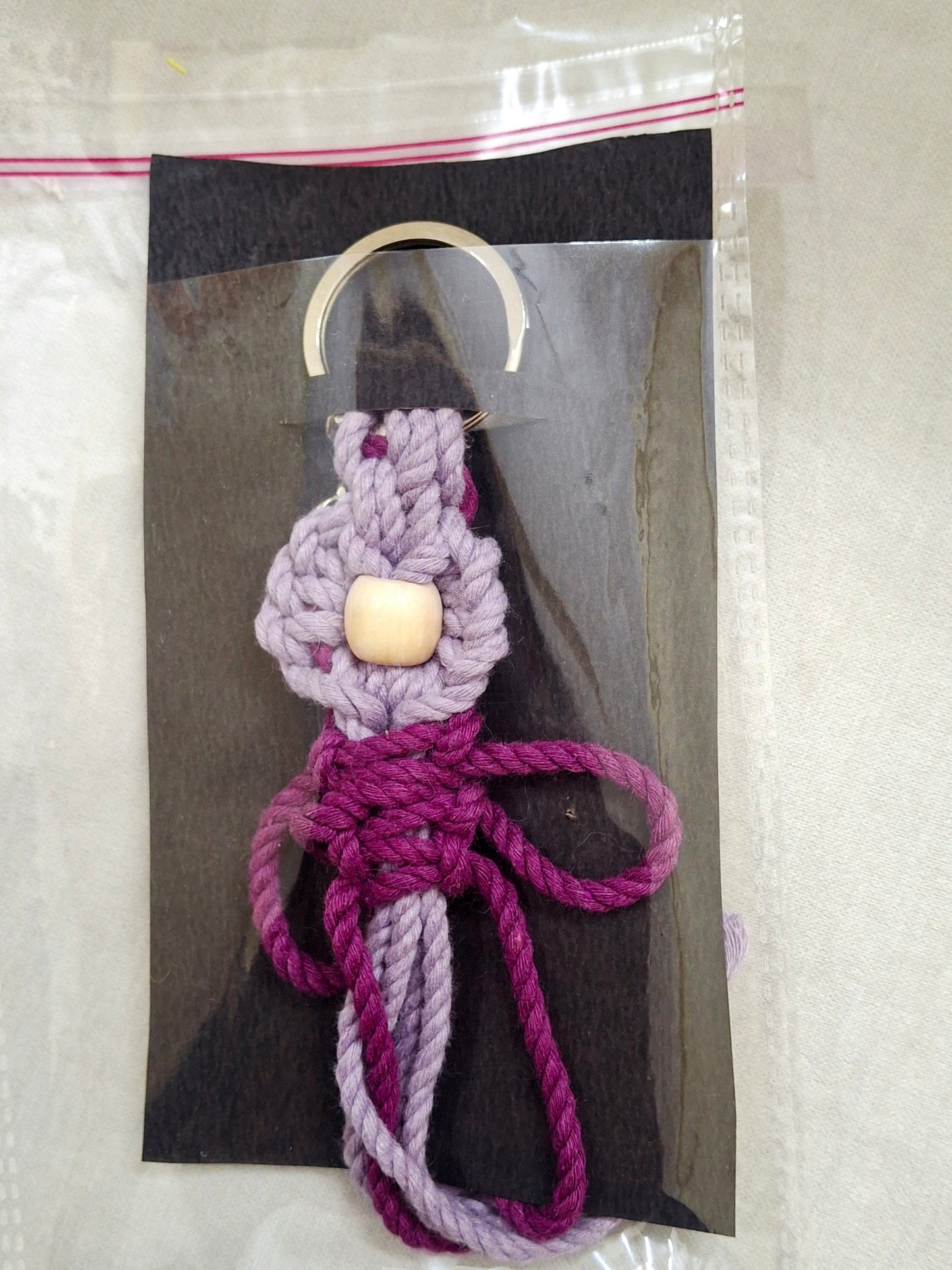 Personalised Macrame Flower Keychain Bag Charms & Backpack Keyring,Boho Knitting Keychain, Birthday/Boho Gift Idea