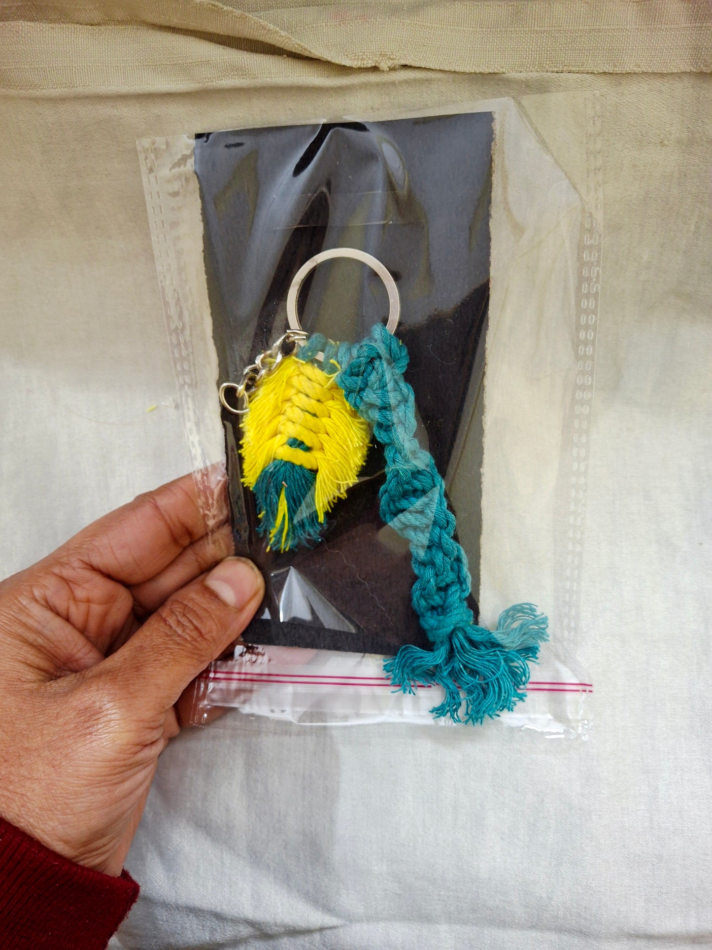Keychain with feather