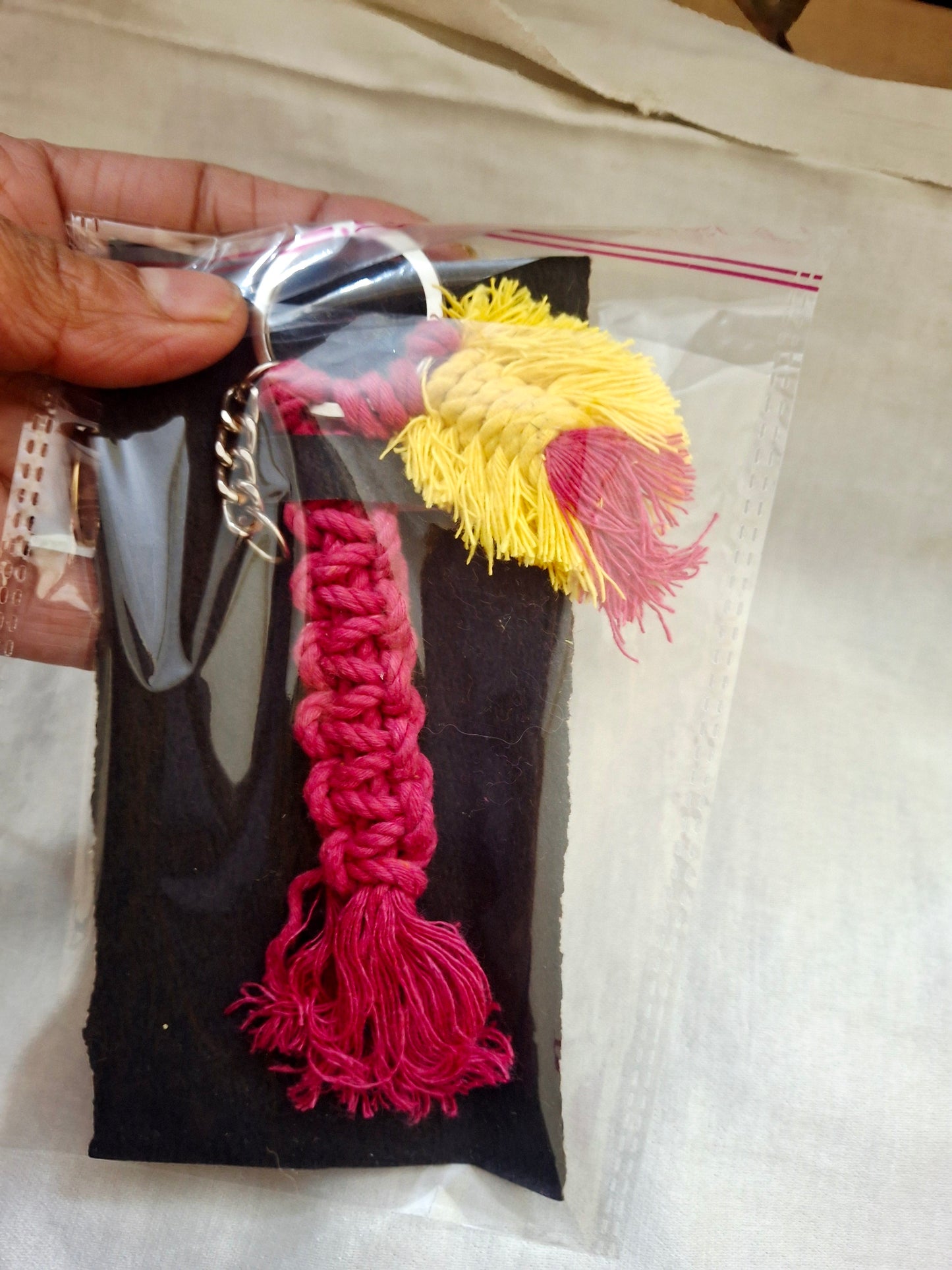 Keychain with feather