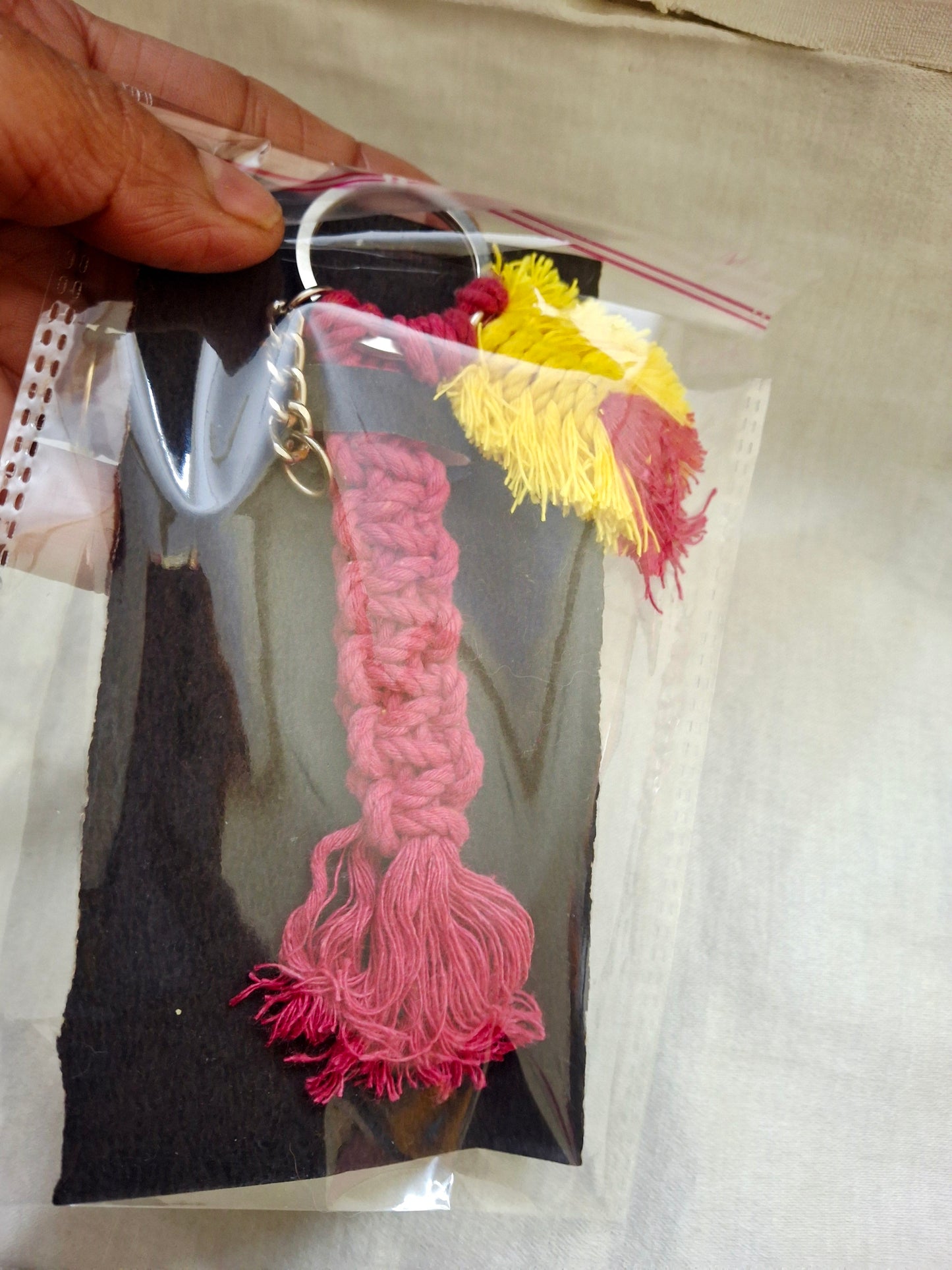 Keychain with feather