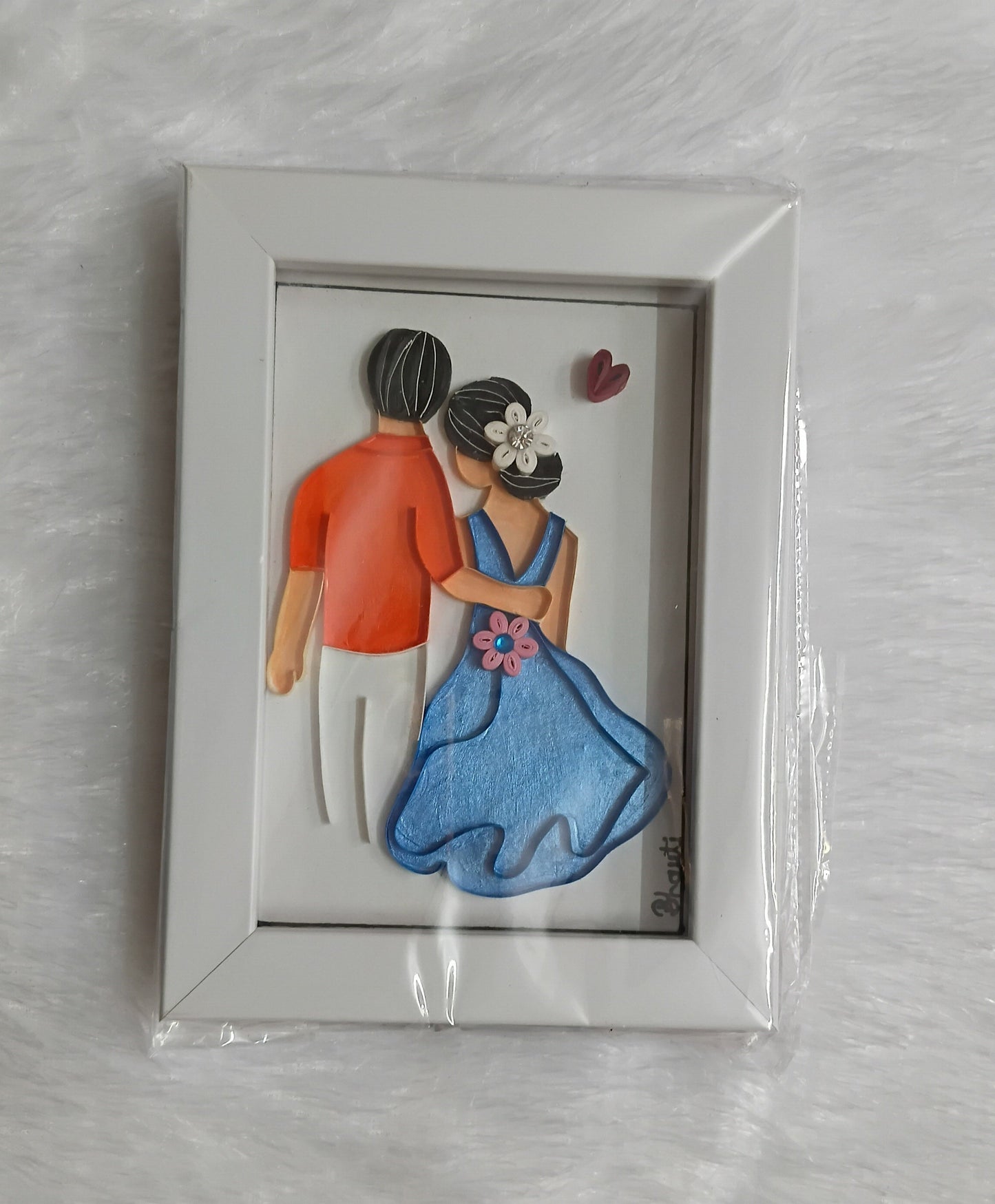 Couple together frame the love of bonding
