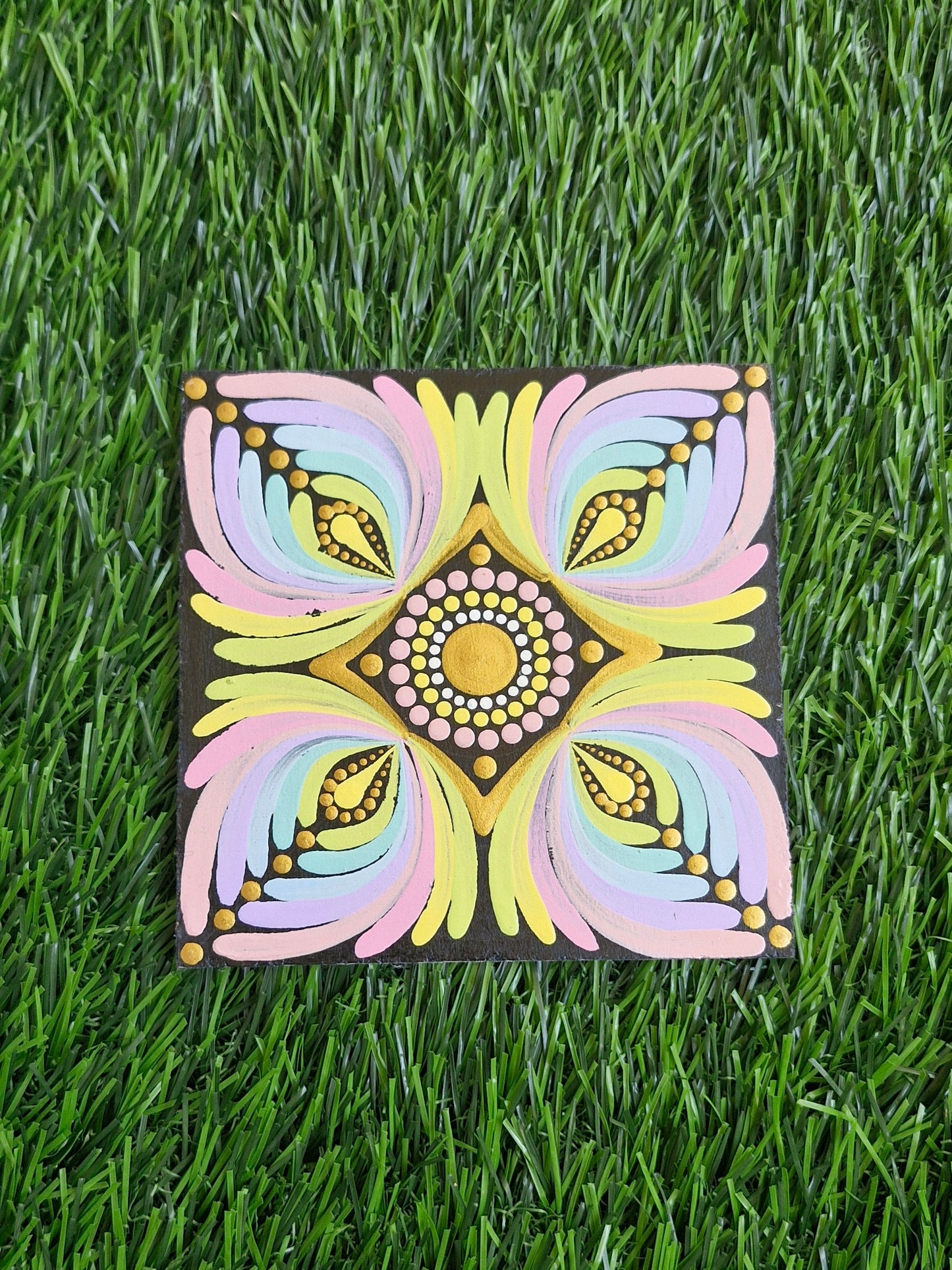 Mandala art tea coaster