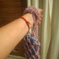 Rhinestone Macrame mobile sling rosegold