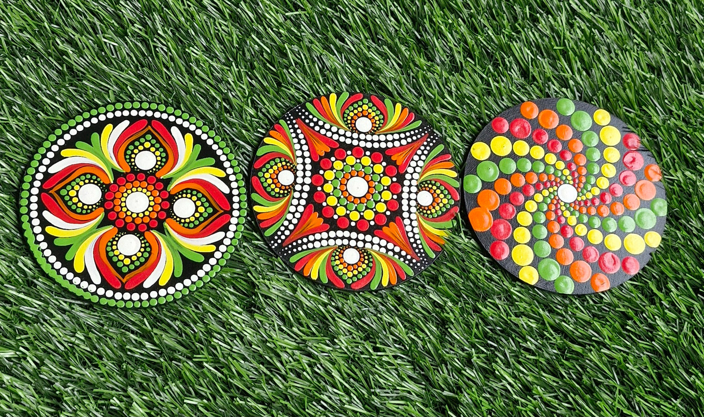 Mandala art tea coaster
