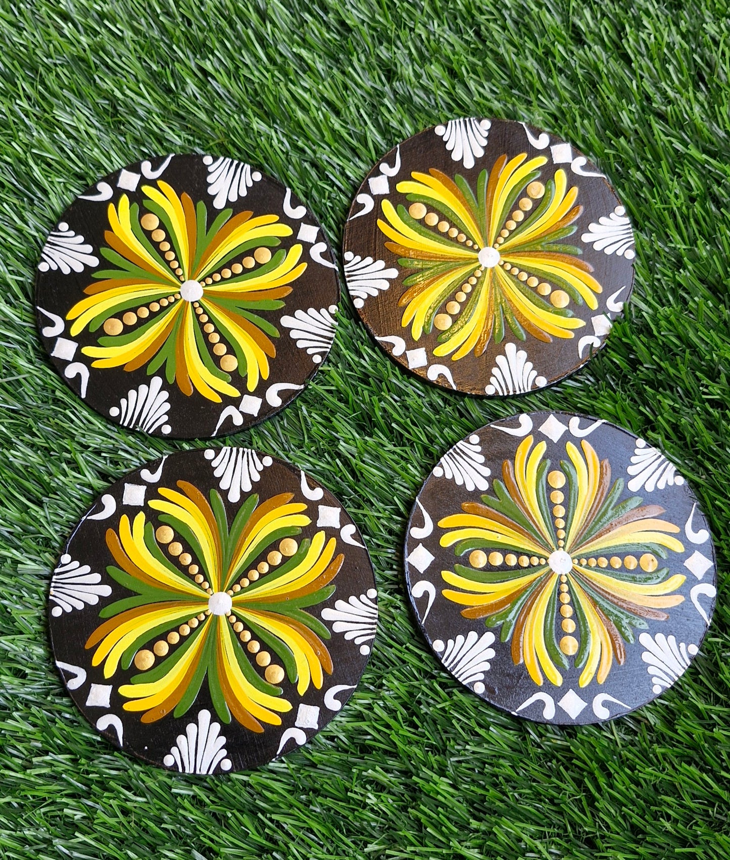 Mandala art tea coaster