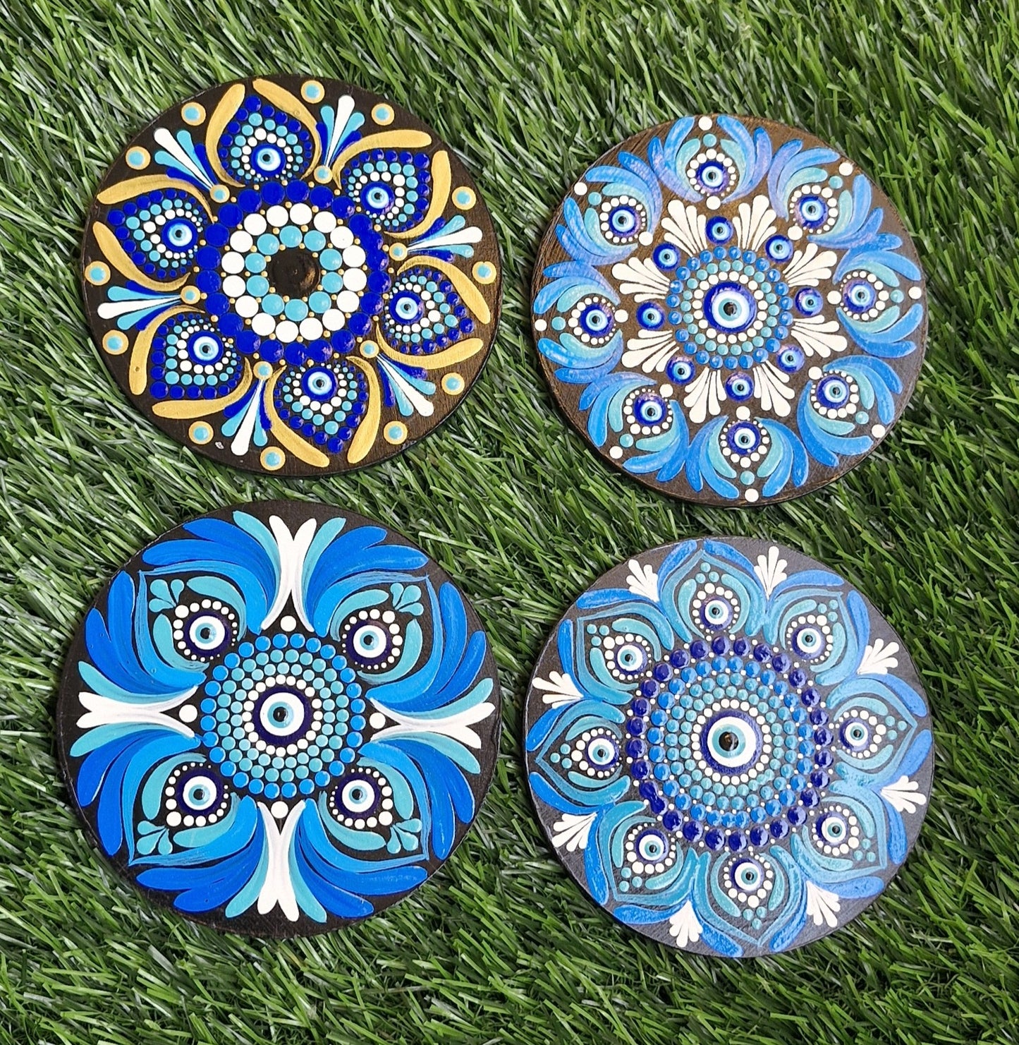 Mandala art tea coaster