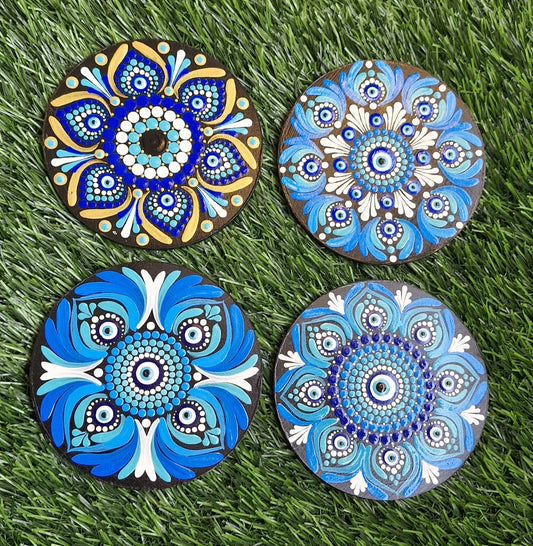 Mandala art tea coaster