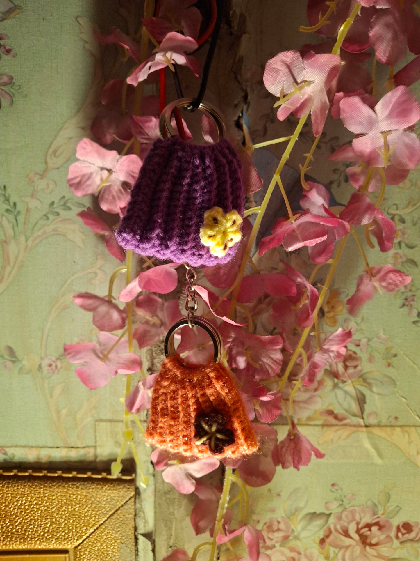 Handmade Crochet Mini Bag Keychain Charm