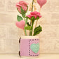 Blooms of Affection: Crochet Rose & Heart Mug Bouquet