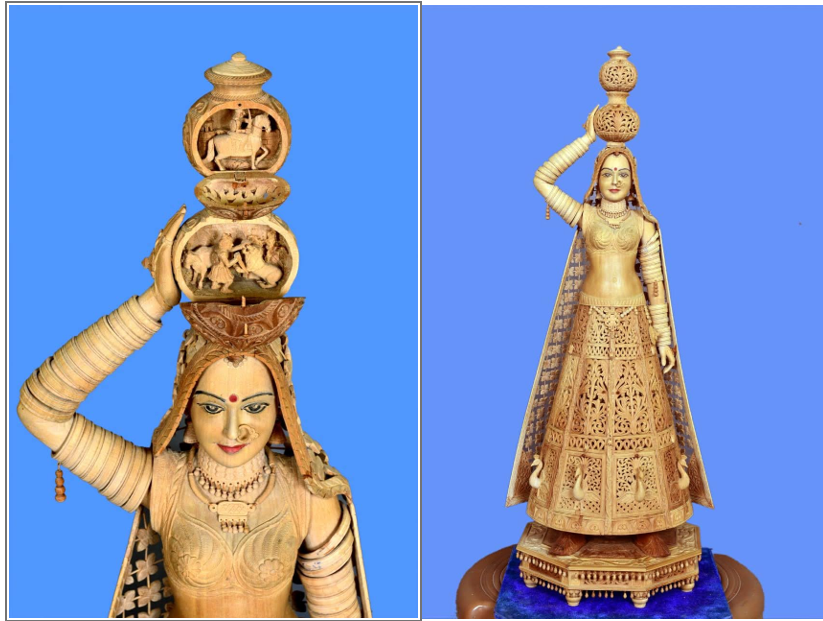 Sandalwood Rajasthani Doll