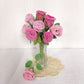Happy Threads| Radiant Roses, Eco-Friendly Handcrafted Single Stem Crocheted Flowers, Lead-Free, Sustainable Decor & Gift Solution