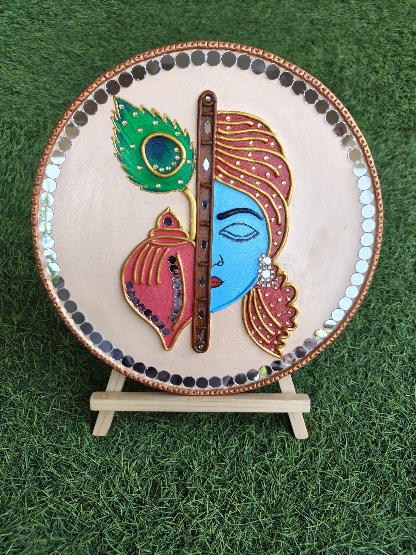 Handmade Krishna Lippan Art for Home Décor