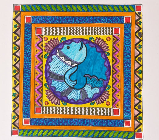 Piscean Patterns: A Madhubani masterpiece