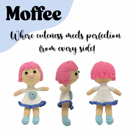 Moffee – Adorable Kind Doll | Handmade Crochet Soft Doll for Playful Hearts | Mini Amigurumi Collectible