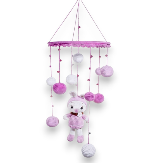 Happy Threads | Soothing Bunny Cot Mobile – Crafted for Baby’s Dreams - Hunar Hatti