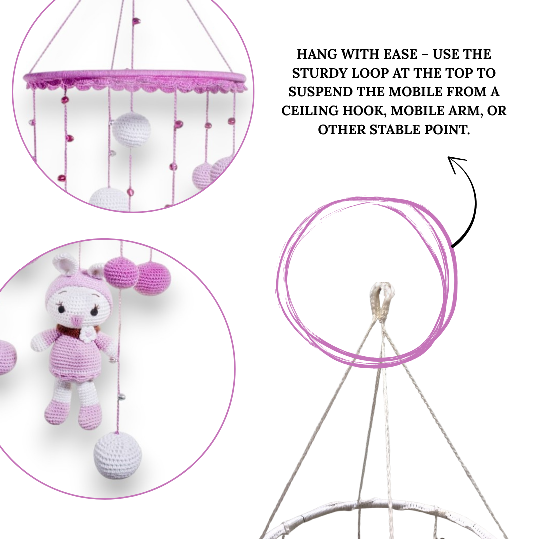 Happy Threads | Soothing Bunny Cot Mobile – Crafted for Baby’s Dreams - Hunar Hatti