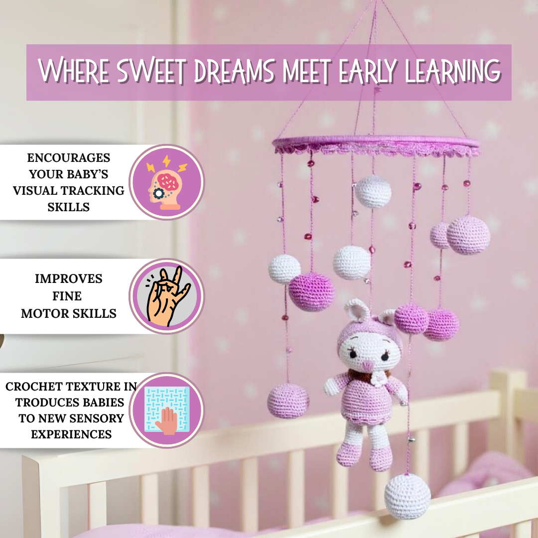 Happy Threads | Soothing Bunny Cot Mobile – Crafted for Baby’s Dreams - Hunar Hatti