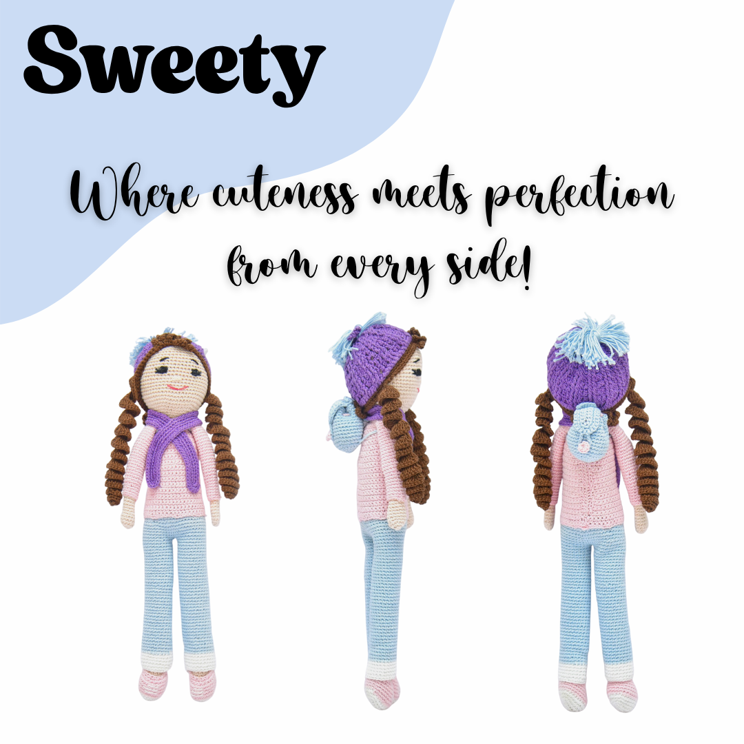 Happy Threads | Sweety – The Crochet Darling | Ethically Made Handmade Doll for Kids & Collectors