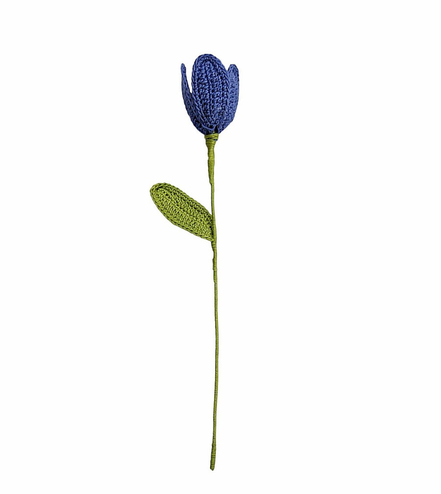 Happy Threads| Tulip Treasures (Open Tulips), Eco-Friendly Handcrafted Single Stem Crocheted Flowers, Lead-Free, Sustainable Decor & Gift Solution