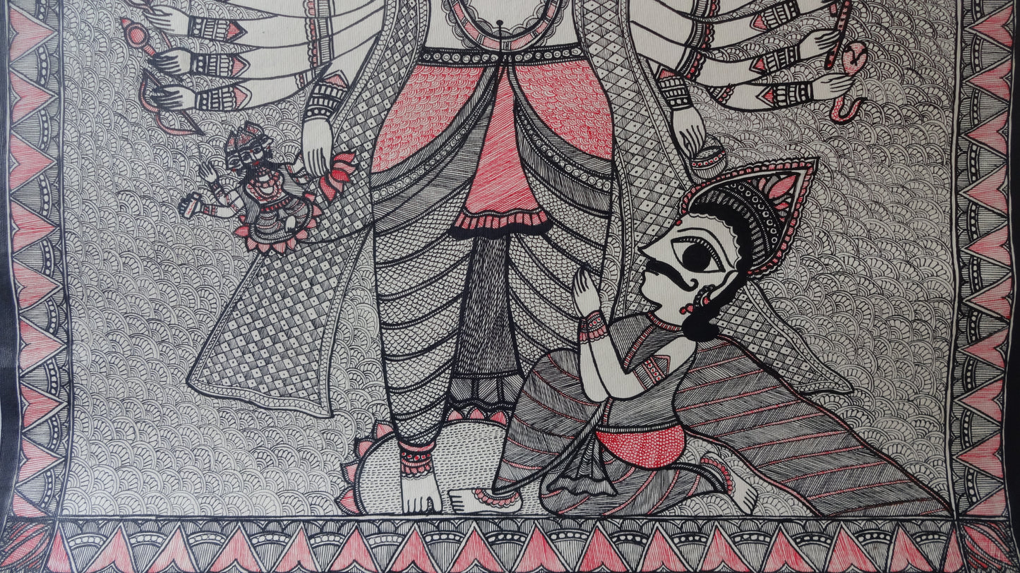 Vishnu Bhagwan Vishwaroopam in Madhubani Painting